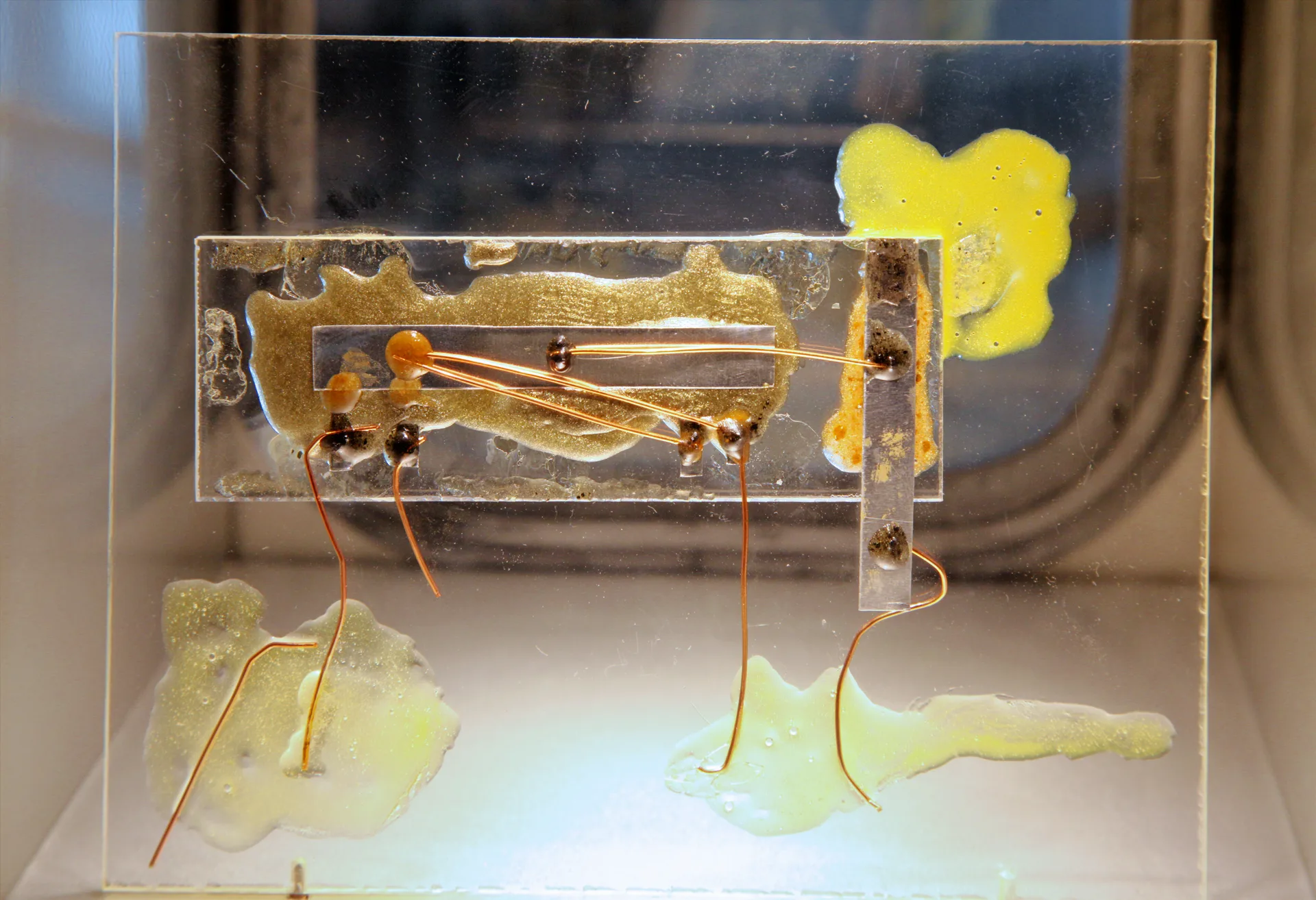 Museum replica of Jack Kilby's first integrated circuit
